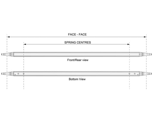 Trojan Straight Beam Axle Non-Braked 1750kg Galvanised for Leaf-Spring Trailers and Heavy-Duty Use – view 2