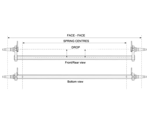 Trojan Drop Beam Axle 2000kg Disc Braked For Leaf-Spring Trailers Built-To-Order Heavy-Duty – view 2