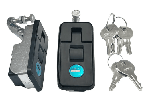 Trojan Small Flush Mount Lock Black Keyed Padlock for Cabinets