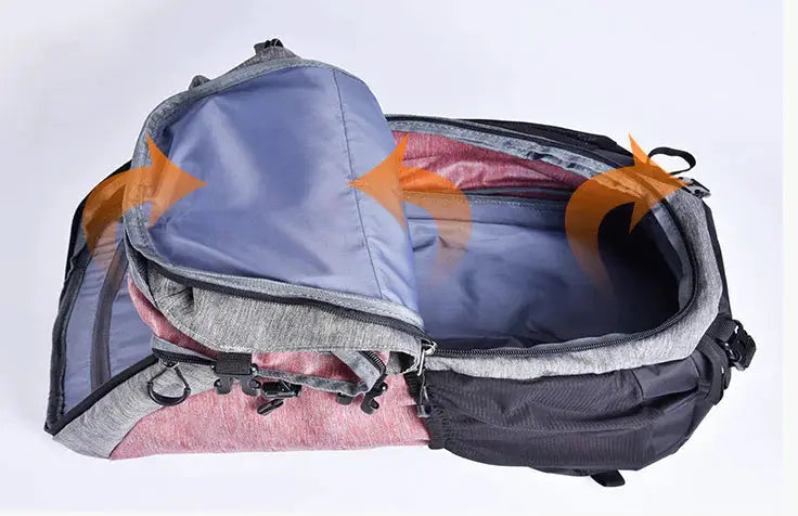 50L Nylon Hiking Backpack - Lightweight Outdoor Sports Pack with Embroidered Design | Adventure Rucksack – view 3