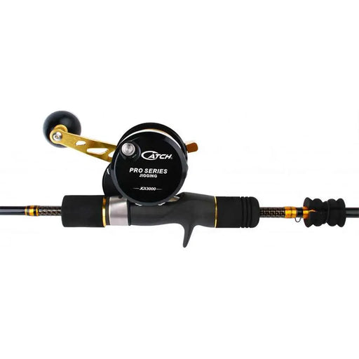 Catch Combo 250g Kensai Slow Pitch Jigging Rod With Left Hand JGX3000 Reel Spooled With Braid