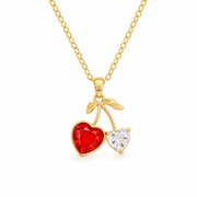 Poppy Gifts Jewellery Cherry Heart Gold Crystal Necklace Cherry Heart Gold Crystal Necklace