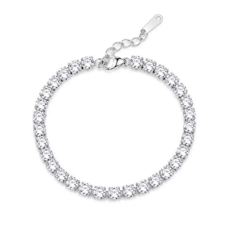 Poppy Gifts Jewellery Silver Crystal Tennis Bracelet Silver Crystal Tennis Bracelet