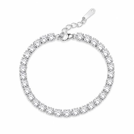 Poppy Gifts Jewellery Silver Crystal Tennis Bracelet Silver Crystal Tennis Bracelet