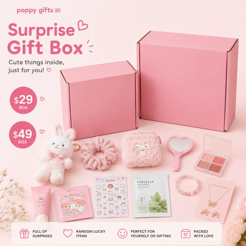 Poppy Gifts Gift 🎀 Poppy Gifts Cute Surprise Mystery Gift Box 🎀 Poppy Gifts Cute Surprise Mystery Gift Box