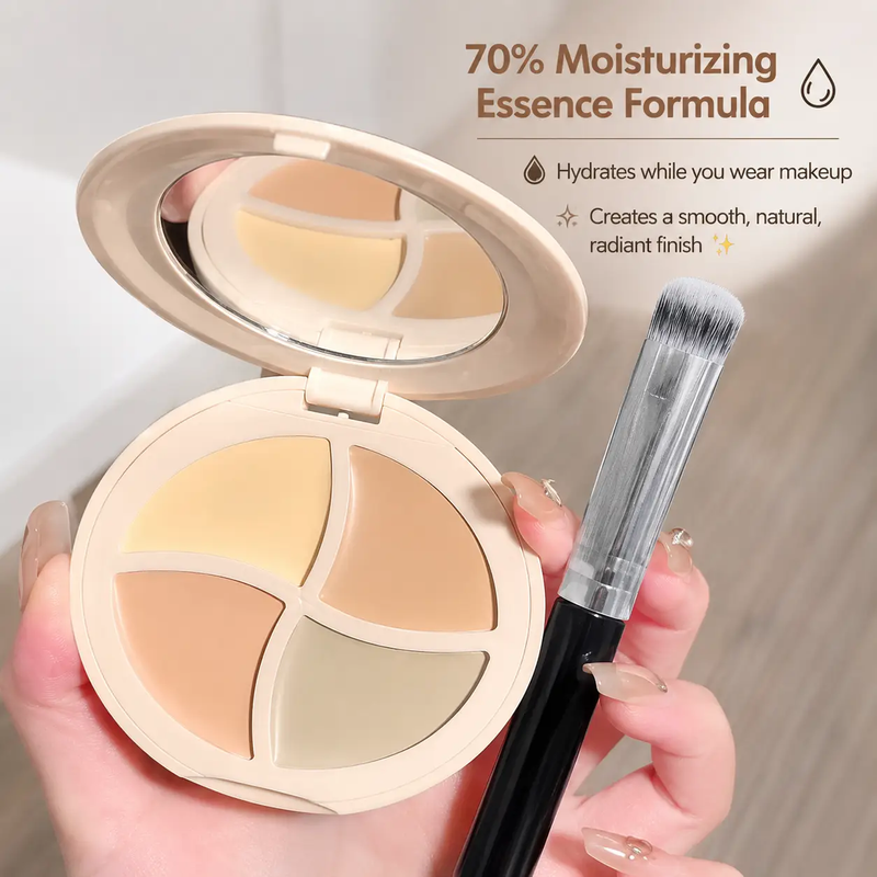 Poppy Gifts makeup Sweet Mint 4-Colour Cream Concealer Palette with Mirror Sweet Mint 4-Colour Cream Concealer Palette with Mirror
