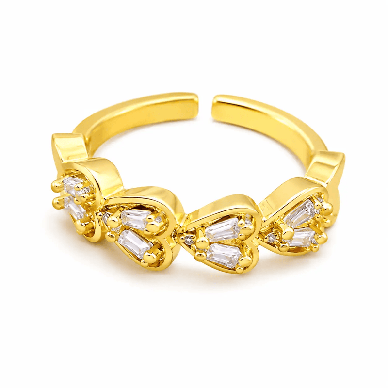 Poppy Gifts Jewellery Everheart Gold Crystal Adjustable Ring Everheart Gold Crystal Adjustable Ring