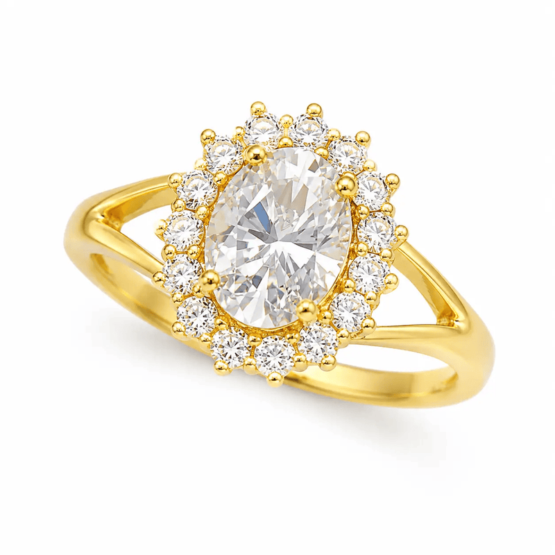 Poppy Gifts Jewellery Aurora Halo Gold Crystal Adjustable Ring Aurora Halo Gold Crystal Adjustable Ring