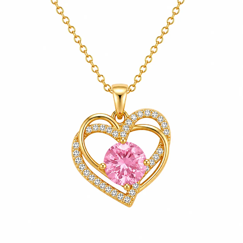 Poppy Gifts Jewellery Rosabelle Heart Gold Crystal Necklace Rosabelle Heart Gold Crystal Necklace