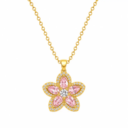 Poppy Gifts Jewellery Sakura Bloom Gold Crystal Necklace Sakura Bloom Gold Crystal Necklace