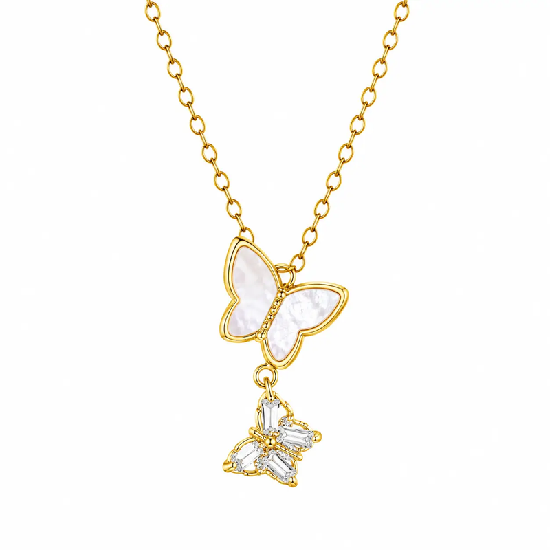 Poppy Gifts Jewellery Flutter Charm Gold Butterfly Necklace Flutter Charm Gold Butterfly Necklace