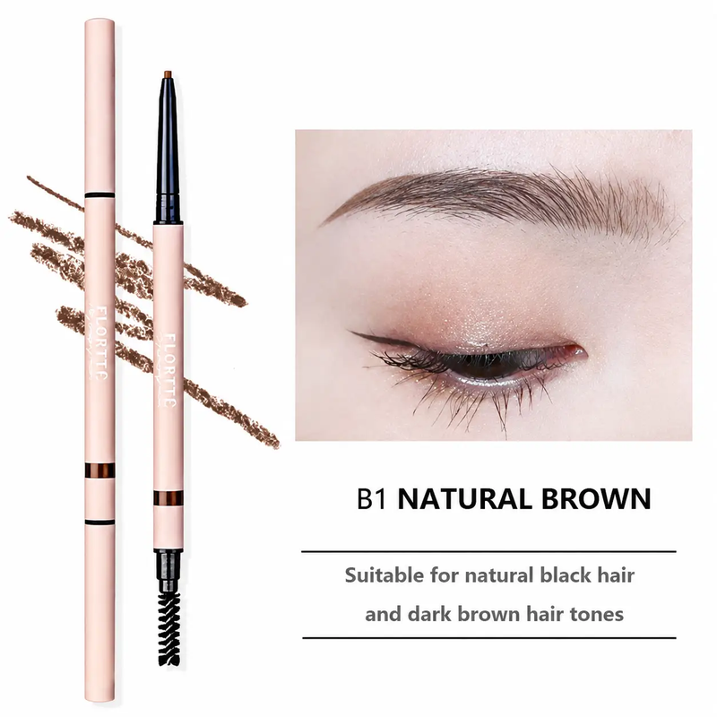 Poppy Gifts makeup FLORTTE Rotating Double-Ended Eyebrow Pencil with Brush FLORTTE Rotating Double-Ended Eyebrow Pencil with Brush
