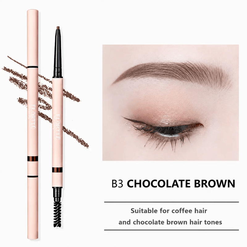 Poppy Gifts makeup FLORTTE Rotating Double-Ended Eyebrow Pencil with Brush FLORTTE Rotating Double-Ended Eyebrow Pencil with Brush