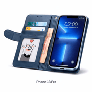iPhone 13 Pro Flip Wallet Case Cowhide Dot Pattern – view 9