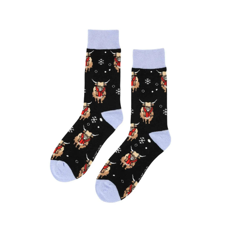 Barekind NZ Socks Save the Black Christmas Highland Cow Bamboo Socks Save the Black Christmas Highland Cow Bamboo Socks