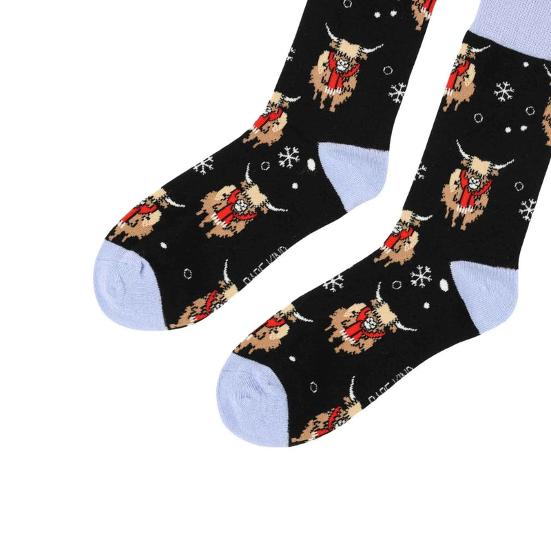 Barekind NZ Socks Save the Black Christmas Highland Cow Bamboo Socks Save the Black Christmas Highland Cow Bamboo Socks