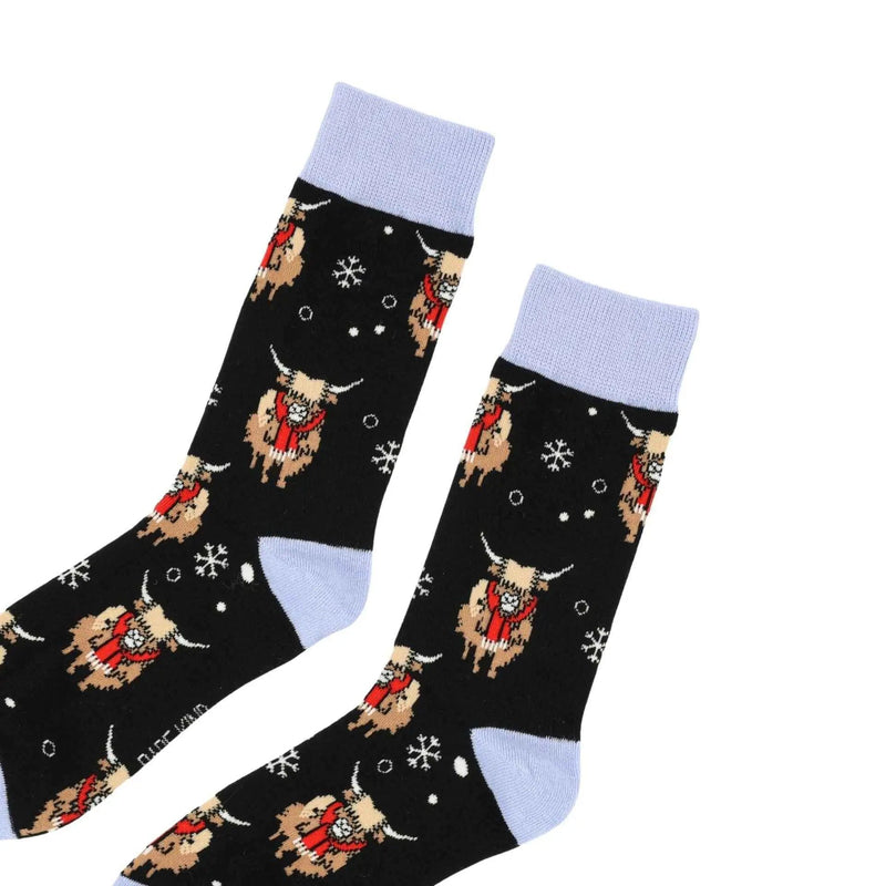 Barekind NZ Socks Save the Black Christmas Highland Cow Bamboo Socks Save the Black Christmas Highland Cow Bamboo Socks