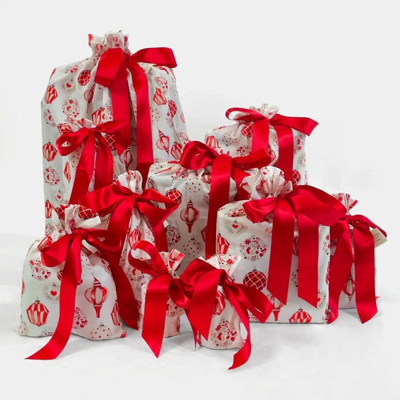 Waste Free Celebrations Fabric Gift Bags Christmas Baubles (Reusable Gift Bag Set) Christmas Baubles (Reusable Gift Bag Set)