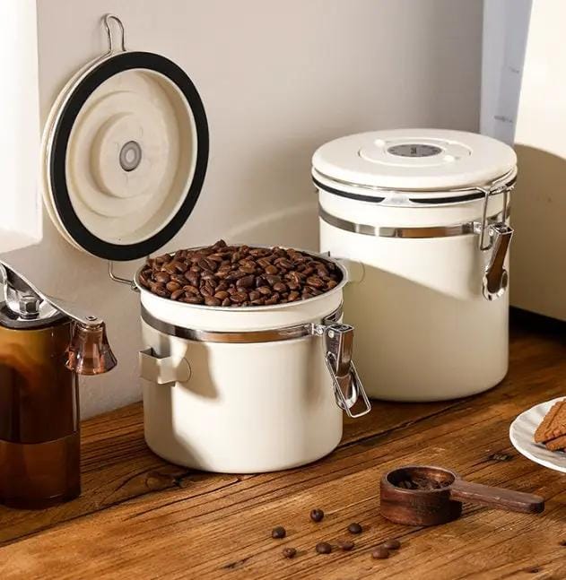 g8buynz Airtight Coffee Containers for Grounds and Beans w/ Date Tracker with 1/8 Spoon Airtight Coffee Containers for Grounds and Beans w/ Date Tracker with 1/8 Spoon