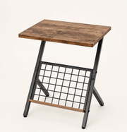 g8buynz Industrial Coffee Side Table - Compact End Table with Magazine Rack Industrial Coffee Side Table - Compact End Table with Magazine Rack