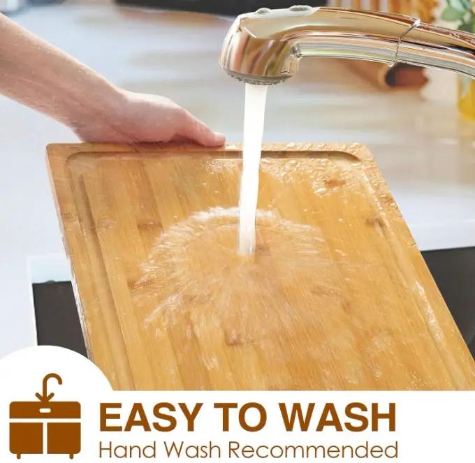 g8buynz Bamboo Cutting Boards for Kitchen with Juice Groove Bamboo Cutting Boards for Kitchen with Juice Groove