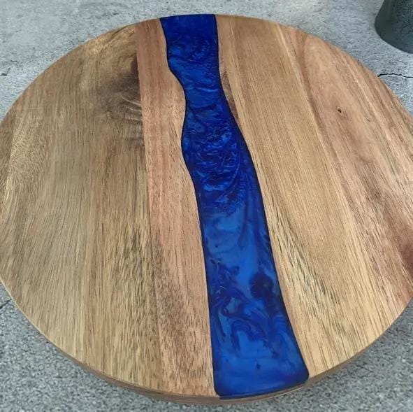 g8buynz Wood Round Resin Cutting Board for Kitchen Wood Round Resin Cutting Board for Kitchen
