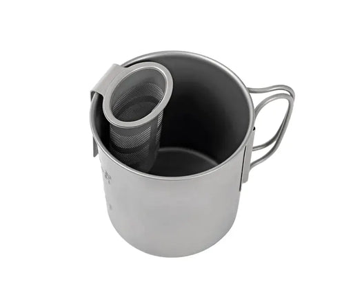 Titanium Folding Cup for Camping - Collapsible Travel Mug with Lid | Ultralight Outdoor Drinkware – view 2