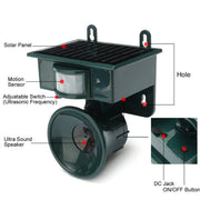 Solar Ultrasonic Bird Repeller Pest Animal Deterrent – view 5