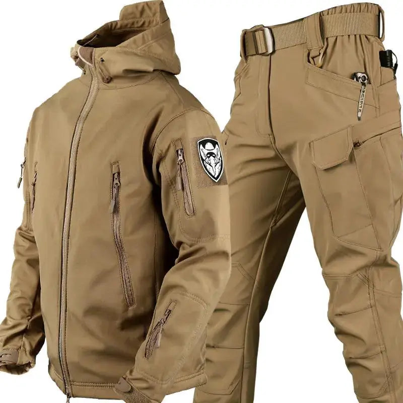 Outdoor Shark Skin Warm Camouflage Jacket and Pants Set - Tactical Softshell Fleece-Lined | Military Style – view 1