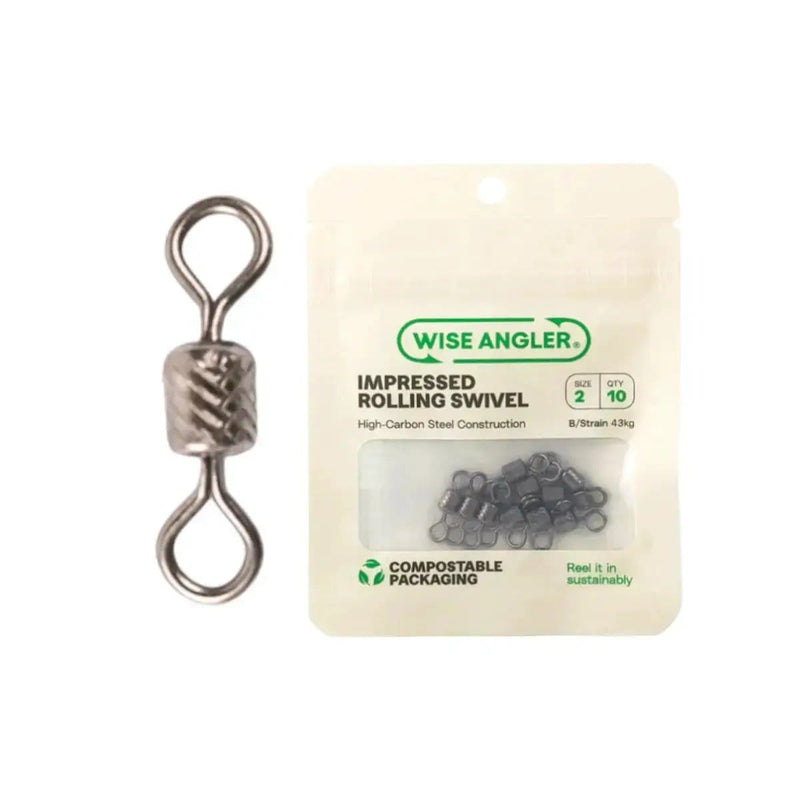 WISE ANGLER Swivel Impressed Rolling Swivel Wise Angler Impressed Rolling Swivel High Carbon Steel