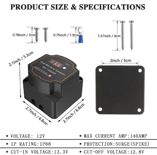 salelink.co.nz Unbranded Smart Dual Battery Isolator 12V 140A Smart Dual Battery Isolator 12V 140A | Action Outdoors NZ