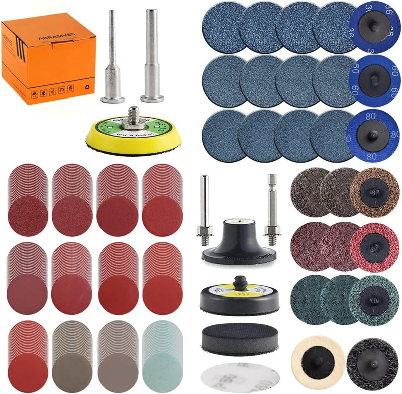 salelink.co.nz Unbranded 270PCS Sanding Discs Pad Variety Kit 270 Pcs Sanding Discs Kit 2 Inch Backer Plate
