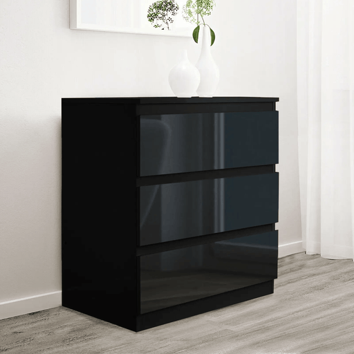 sue-e furniture Low boys 'Monaco' Black Chest of 3 drawers 'Monaco' Black Chest of 3 drawers