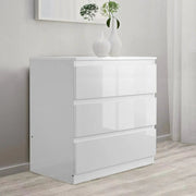 sue-e furniture Low boys 'Monaco' White chest of 3 drawers 'Monaco' White chest of 3 drawers
