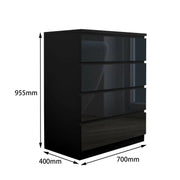 sue-e furniture Tall boys 'Monaco' Black Chest of 4 drawers 'Monaco' Black Chest of 4 drawers