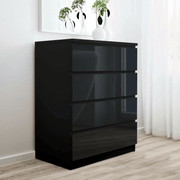 sue-e furniture Tall boys 'Monaco' Black Chest of 4 drawers 'Monaco' Black Chest of 4 drawers