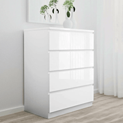 sue-e furniture Tall boys 'Monaco' White Chest of 4 drawers 'Monaco' White Chest of 4 drawers
