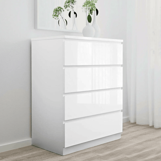 sue-e furniture Tall boys 'Monaco' White Chest of 4 drawers 'Monaco' White Chest of 4 drawers