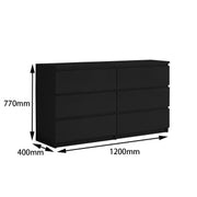 sue-e furniture Low boys 'Monaco' Black Chest of 6 drawers 'Monaco' Black Chest of 6 drawers