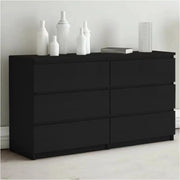 sue-e furniture Low boys 'Monaco' Black Chest of 6 drawers 'Monaco' Black Chest of 6 drawers