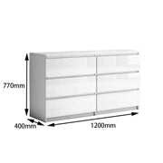 sue-e furniture Low boys ''Monaco' White Chest of 6 drawers ''Monaco' White Chest of 6 drawers