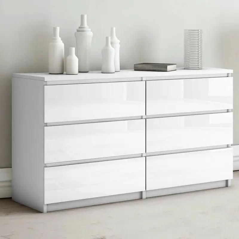 sue-e furniture Low boys ''Monaco' White Chest of 6 drawers ''Monaco' White Chest of 6 drawers
