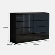 sue-e furniture Low boys 'Monaco' Black Chest of 8 drawers 'Monaco' Black Chest of 8 drawers
