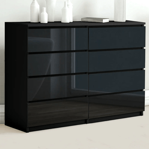 sue-e furniture Low boys 'Monaco' Black Chest of 8 drawers 'Monaco' Black Chest of 8 drawers