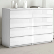 sue-e furniture Low boys 'Monaco' White Chest of 8 drawers 'Monaco' White Chest of 8 drawers