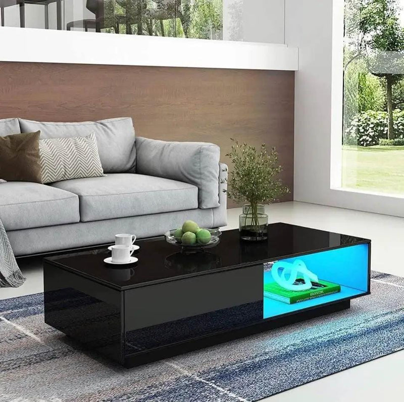 sue-e furniture Coffee tables 'Romote' Black Gloss Coffee table with RGB LED Lighting 'Romote' Black Gloss Coffee table with RGB LED Lighting