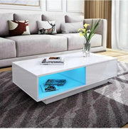 sue-e furniture Coffee tables 'Romote' White Gloss Coffee table with RGB LED Lighting 'Romote' White Gloss Coffee table with RGB LED Lighting