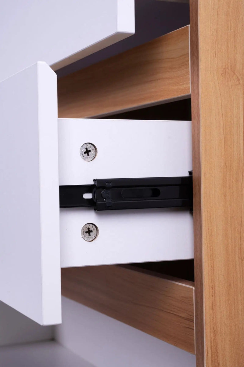 sue-e furniture Tall boys 'Monaco' Set of 4 drawers white + oak 'Monaco' Set of 4 drawers white + oak
