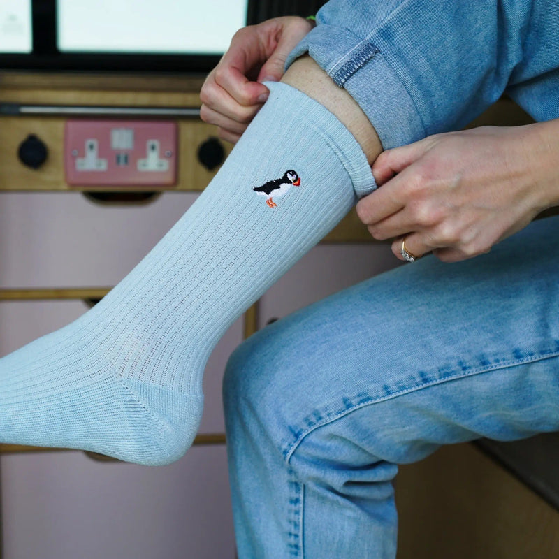 Barekind NZ Socks Save the Puffin Ribbed Bamboo Socks Save the Puffin Ribbed Bamboo Socks