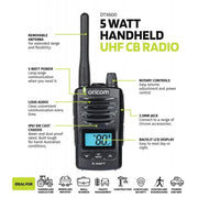 Oricom VHF Marine Radio 5 Watt IP67 Waterproof Handheld UHF CB Radio 5 Watt IP67 Waterproof Handheld UHF CB Radio